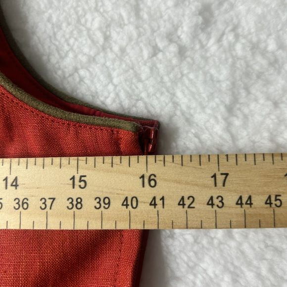 Country Line 34 M/L Women’s Embellished Linen Sheath Dress Red BulgarianART*snag - Picture 12 of 15